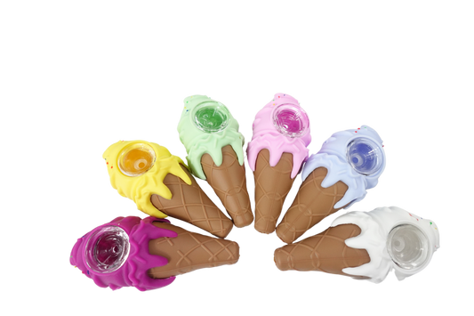 4.5'' Silicone Ice Cream Cone Hand Pipe