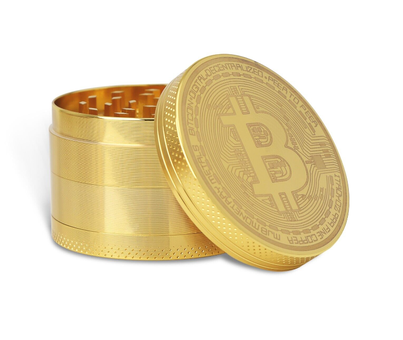 2.5 Inches 4 Piece Bitcoin Metal Grinder