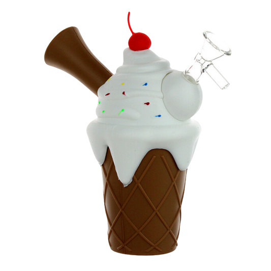 6'' Silicone Sundae Ice Cream Water Pipe Hand Pipe Mini Bong