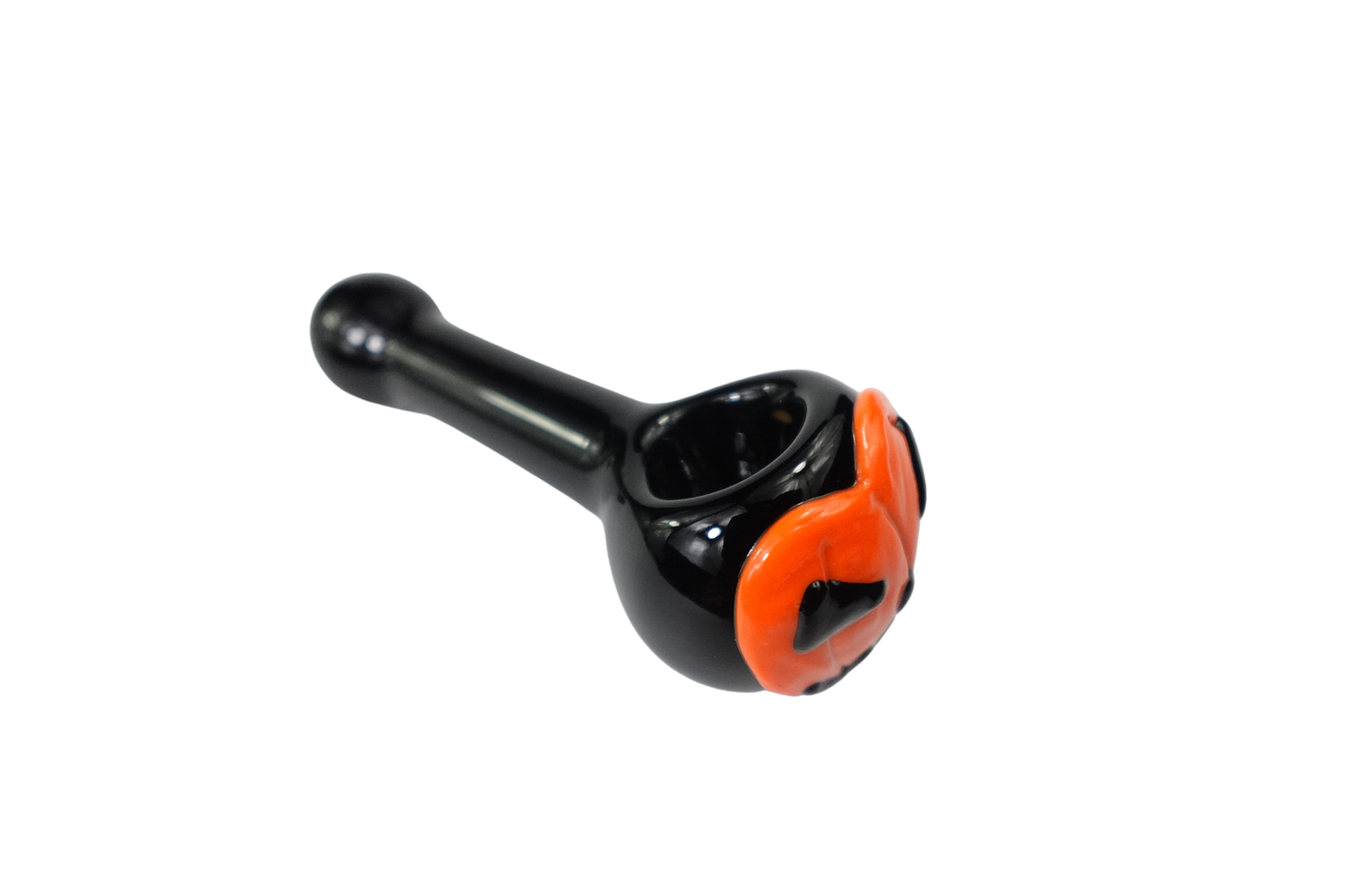 5'' Halloween Pumpkin Face Jack O'Lantern Glass Spoon Glass Hand Pipe