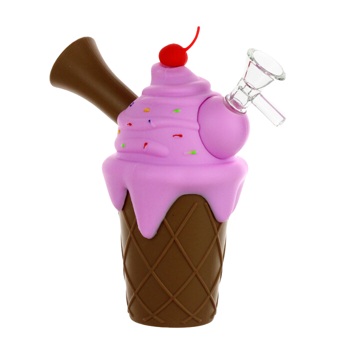 6'' Silicone Sundae Ice Cream Water Pipe Hand Pipe Mini Bong