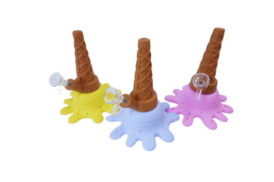 5.5'' Silicone Splat Ice Cream Water Pipe Hand Pipe Mini Bong Bubbler