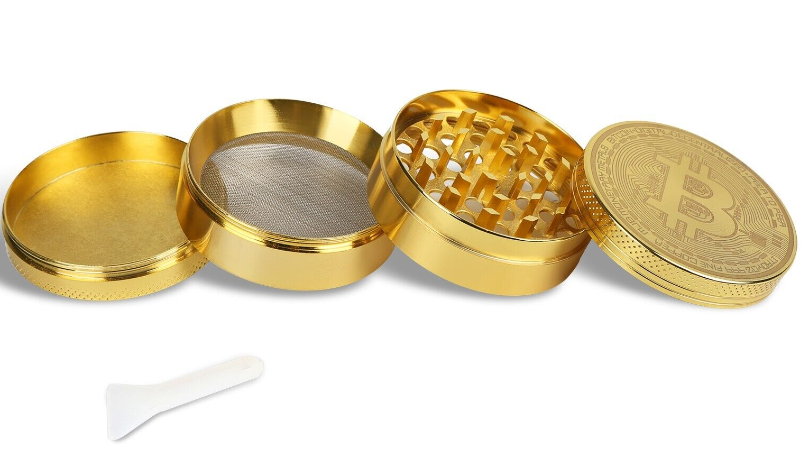 2.5 Inches 4 Piece Bitcoin Metal Grinder