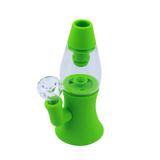 Silicone& Glass Lava Lamp Water Pipe Mini Bong