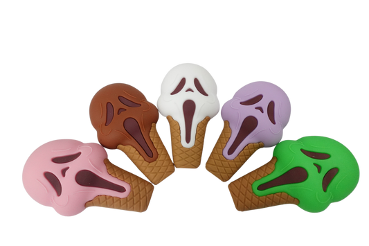 3'' Ghost Face Ice Cream Silicone Small Hand Pipe