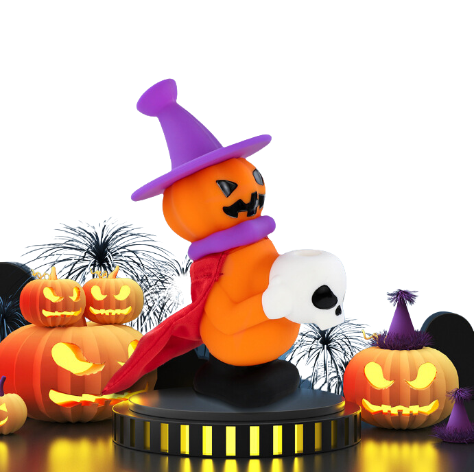 7'' Silicone Halloween Jack O'Lantern Witch Water Pipe Mini Bong