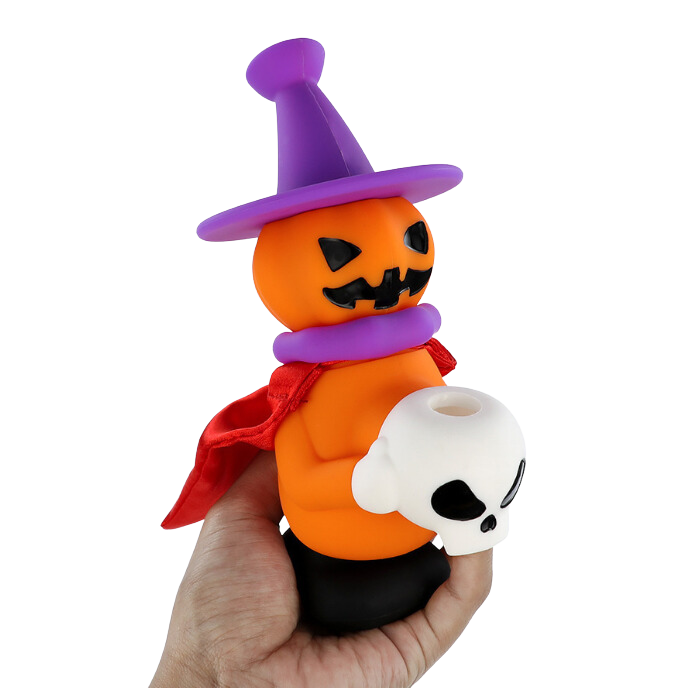 7'' Silicone Halloween Jack O'Lantern Witch Water Pipe Mini Bong