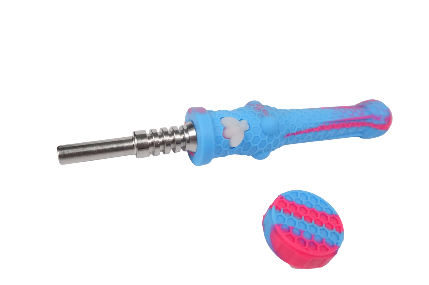 7'' Silicone Honey Bee Dab Straw Vapor Straw with Titanium Tip