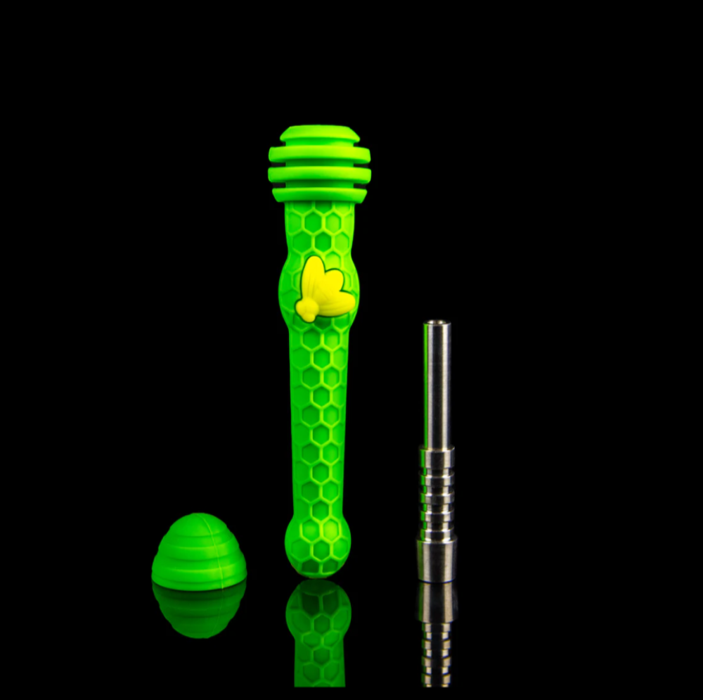 Cloud 8 Silicone Honey Bee Dab Straw 7 Inches Titanium Tip