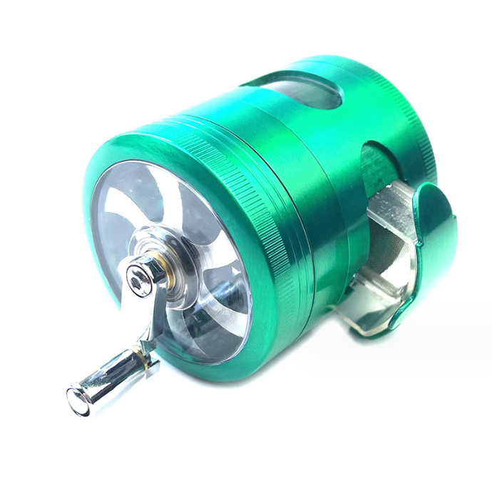 2.5x3.5 Inches 4 Piece Hand Crank Grinder with Chamber Window