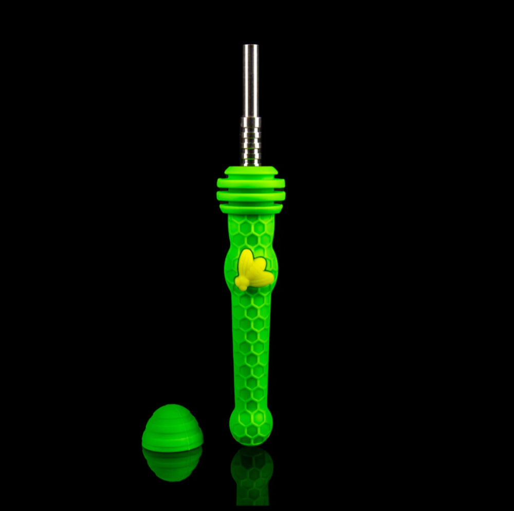 Cloud 8 Silicone Honey Bee Dab Straw 7 Inches Titanium Tip