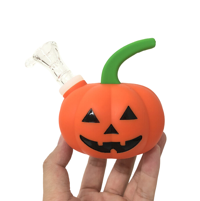 Silicone Halloween Pumpkin Jack-o'-lantern Hand Pipe