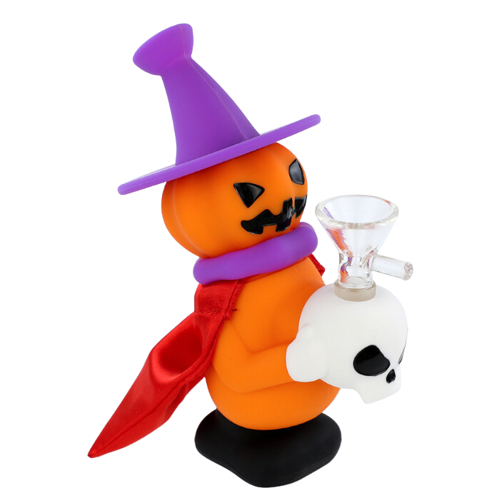 7'' Silicone Halloween Jack O'Lantern Witch Water Pipe Mini Bong