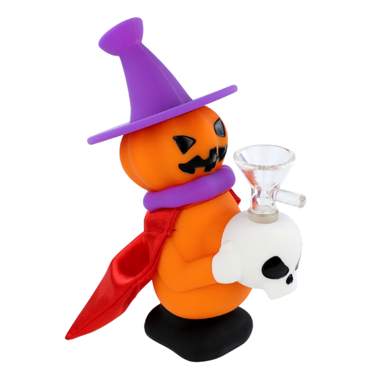 7'' Silicone Halloween Jack O'Lantern Witch Water Pipe Mini Bong